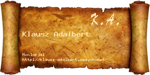 Klausz Adalbert névjegykártya